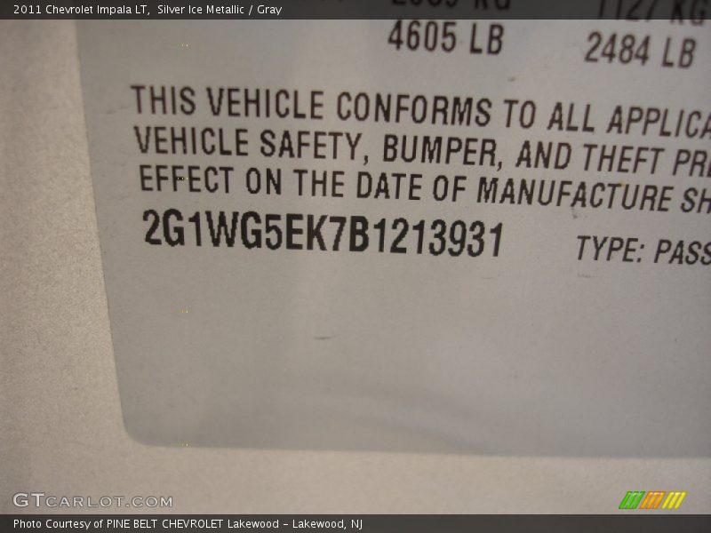 Silver Ice Metallic / Gray 2011 Chevrolet Impala LT