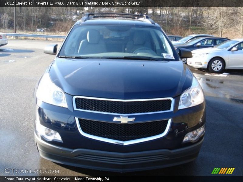 Dark Blue Metallic / Dark Gray/Light Gray 2012 Chevrolet Traverse LS AWD