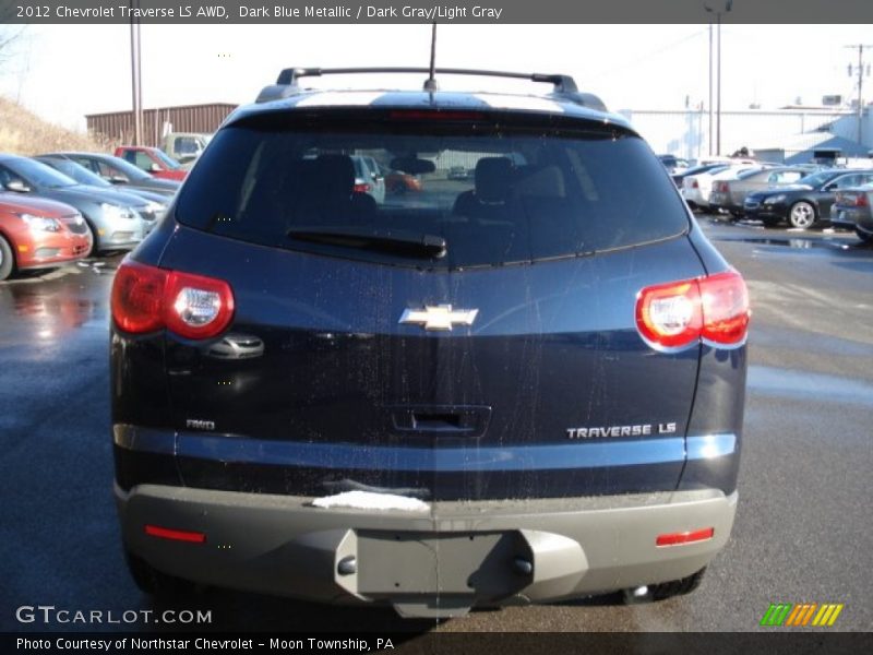 Dark Blue Metallic / Dark Gray/Light Gray 2012 Chevrolet Traverse LS AWD