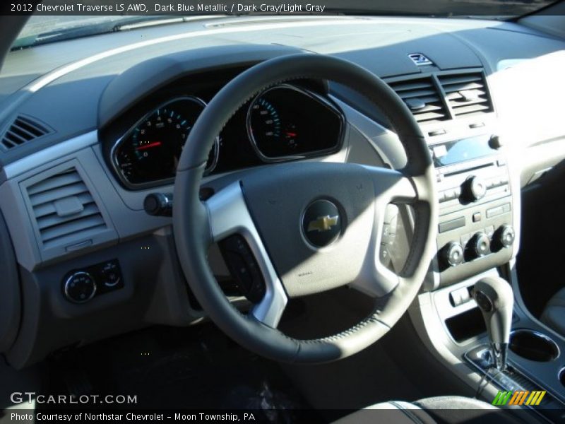 Dark Blue Metallic / Dark Gray/Light Gray 2012 Chevrolet Traverse LS AWD