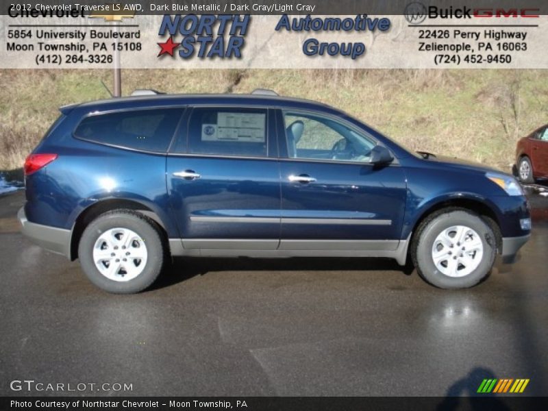 Dark Blue Metallic / Dark Gray/Light Gray 2012 Chevrolet Traverse LS AWD