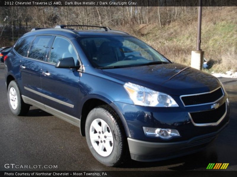 Dark Blue Metallic / Dark Gray/Light Gray 2012 Chevrolet Traverse LS AWD