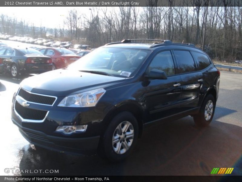 Dark Blue Metallic / Dark Gray/Light Gray 2012 Chevrolet Traverse LS AWD