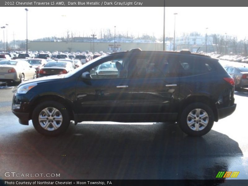 Dark Blue Metallic / Dark Gray/Light Gray 2012 Chevrolet Traverse LS AWD