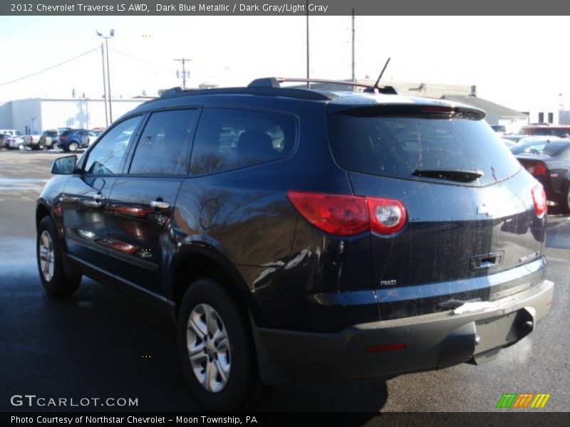 Dark Blue Metallic / Dark Gray/Light Gray 2012 Chevrolet Traverse LS AWD