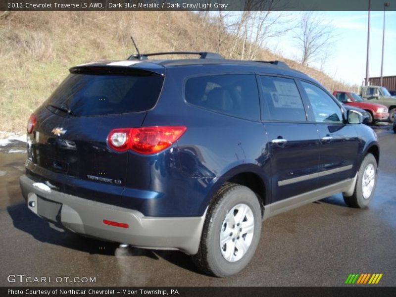 Dark Blue Metallic / Dark Gray/Light Gray 2012 Chevrolet Traverse LS AWD