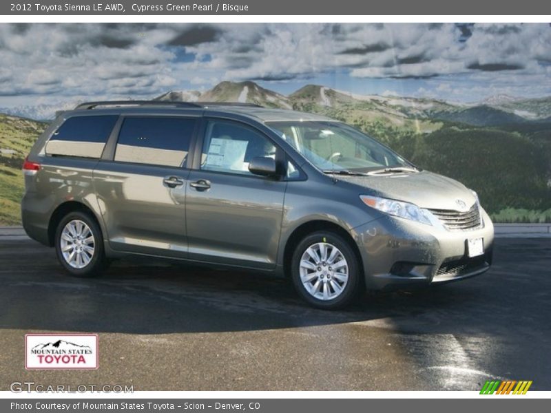 Cypress Green Pearl / Bisque 2012 Toyota Sienna LE AWD