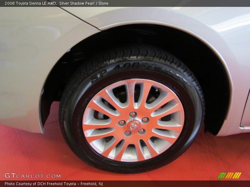 Silver Shadow Pearl / Stone 2008 Toyota Sienna LE AWD