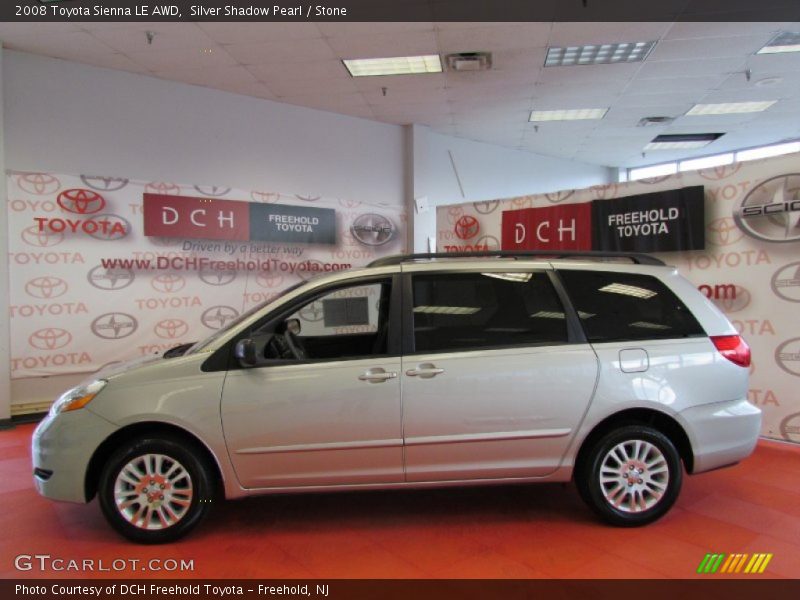 Silver Shadow Pearl / Stone 2008 Toyota Sienna LE AWD