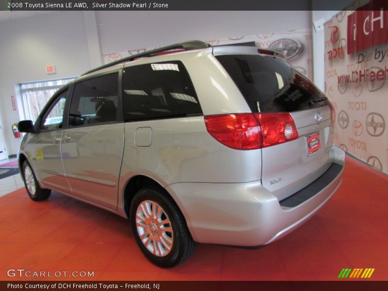 Silver Shadow Pearl / Stone 2008 Toyota Sienna LE AWD