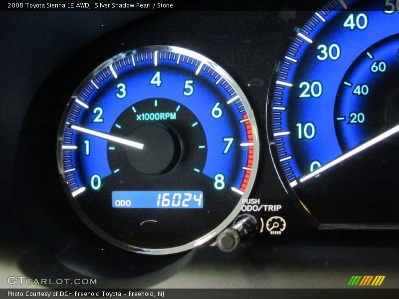 Silver Shadow Pearl / Stone 2008 Toyota Sienna LE AWD