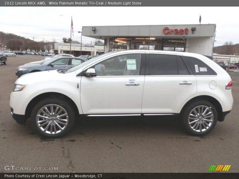 White Platinum Metallic Tri-Coat / Medium Light Stone 2012 Lincoln MKX AWD