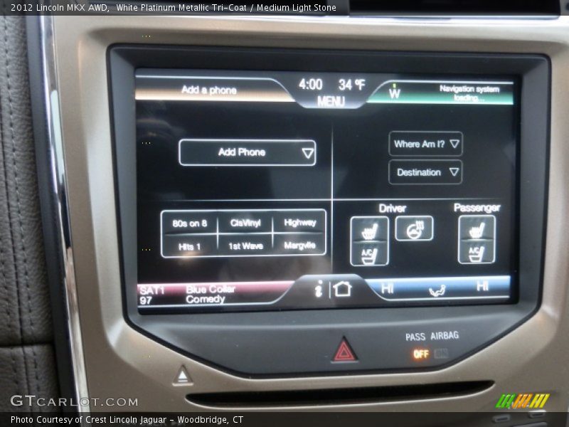 White Platinum Metallic Tri-Coat / Medium Light Stone 2012 Lincoln MKX AWD