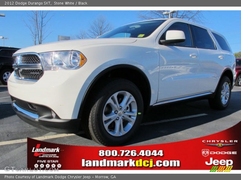 Stone White / Black 2012 Dodge Durango SXT
