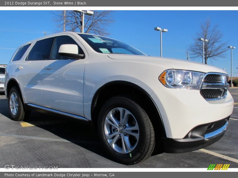 Stone White / Black 2012 Dodge Durango SXT