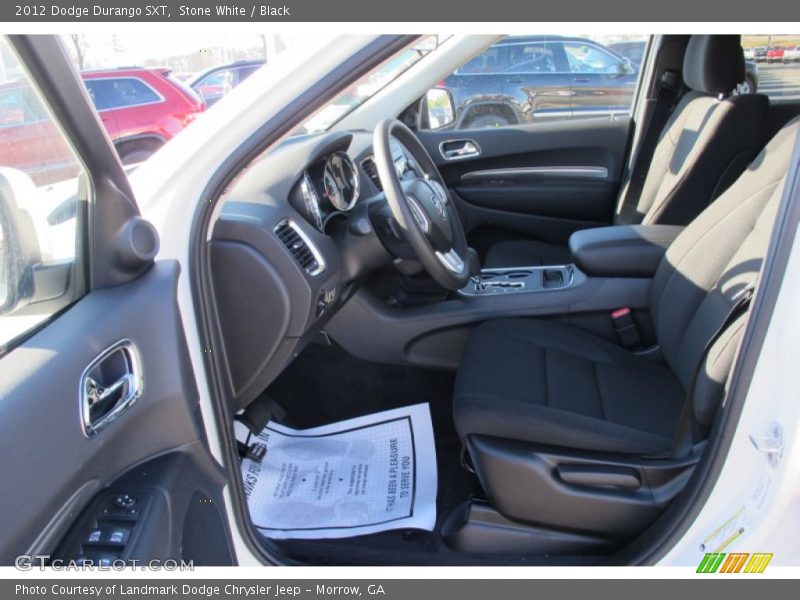 Stone White / Black 2012 Dodge Durango SXT