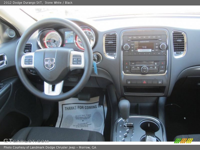 Stone White / Black 2012 Dodge Durango SXT