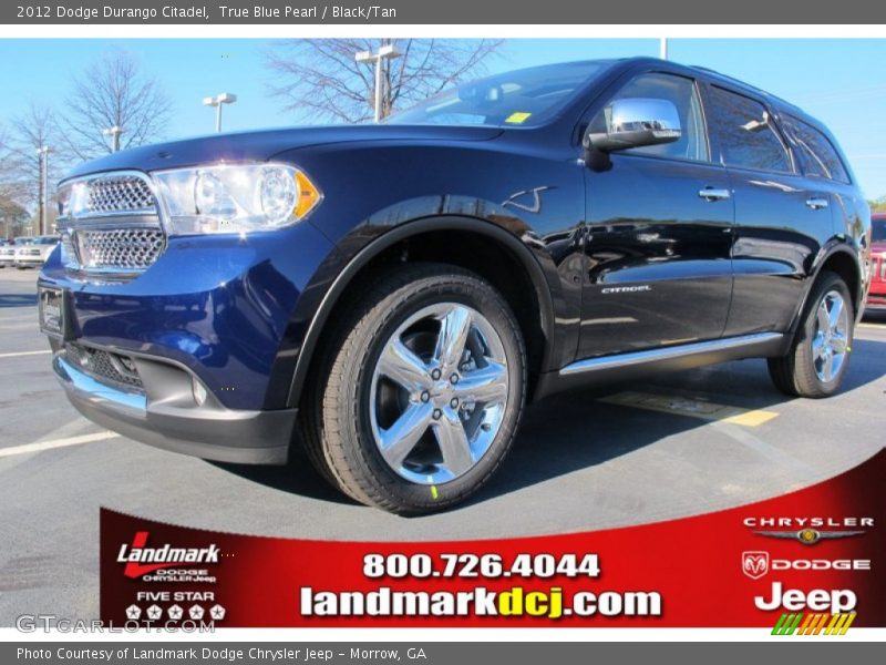 True Blue Pearl / Black/Tan 2012 Dodge Durango Citadel