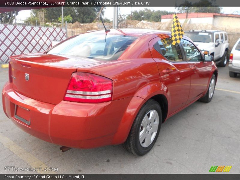 Sunburst Orange Pearl / Dark Slate Gray/Light Slate Gray 2008 Dodge Avenger SE