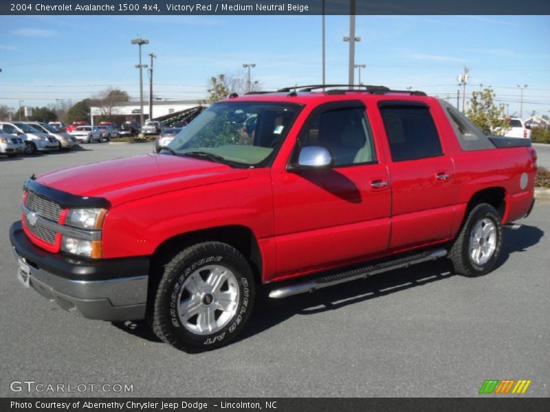 Victory Red / Medium Neutral Beige 2004 Chevrolet Avalanche 1500 4x4