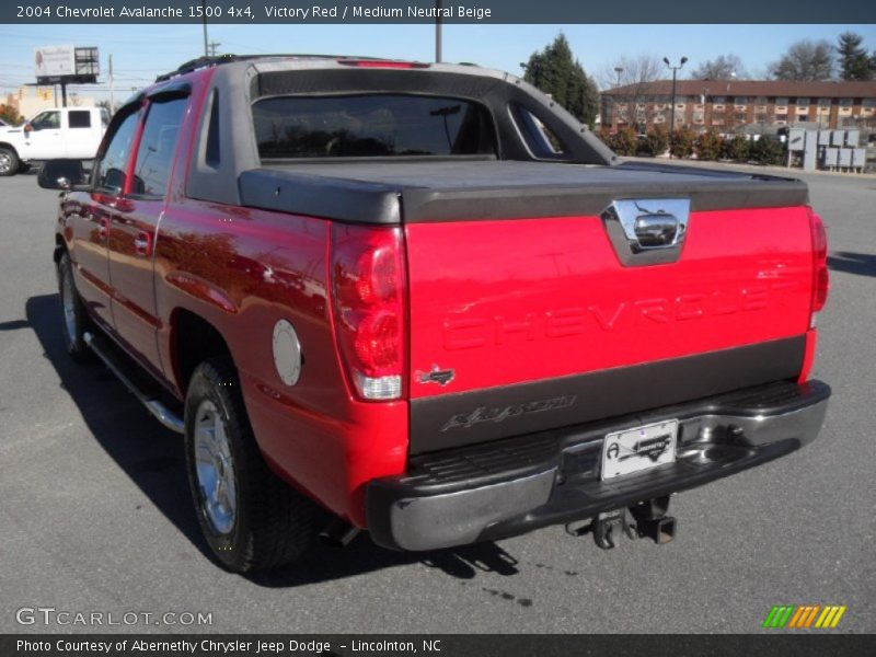 Victory Red / Medium Neutral Beige 2004 Chevrolet Avalanche 1500 4x4