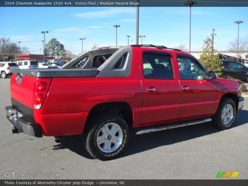 Victory Red / Medium Neutral Beige 2004 Chevrolet Avalanche 1500 4x4