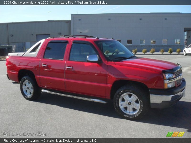 Victory Red / Medium Neutral Beige 2004 Chevrolet Avalanche 1500 4x4