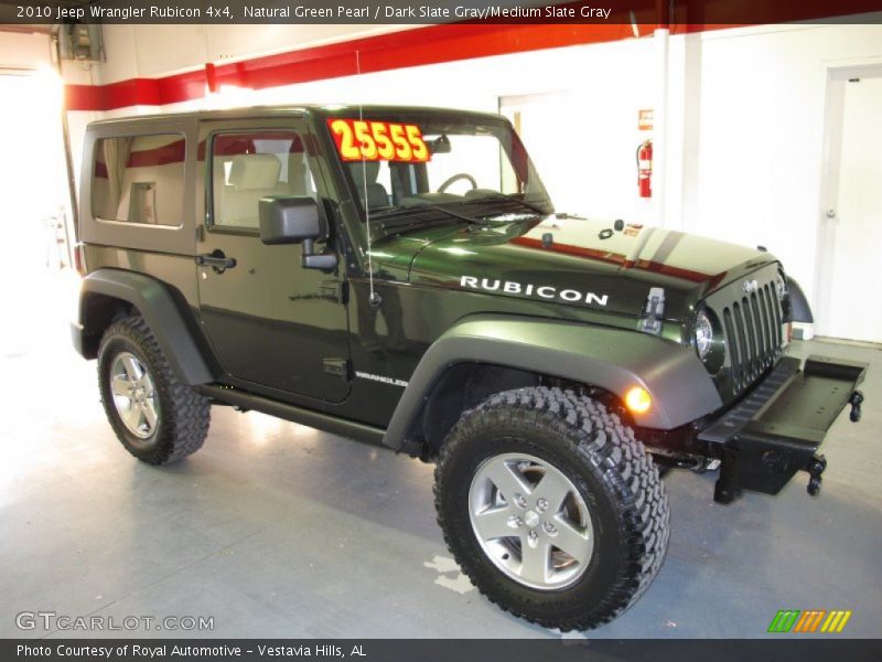 Natural Green Pearl / Dark Slate Gray/Medium Slate Gray 2010 Jeep Wrangler Rubicon 4x4
