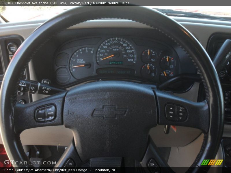 Victory Red / Medium Neutral Beige 2004 Chevrolet Avalanche 1500 4x4