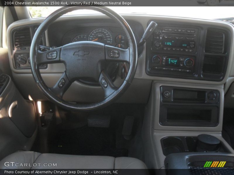 Victory Red / Medium Neutral Beige 2004 Chevrolet Avalanche 1500 4x4