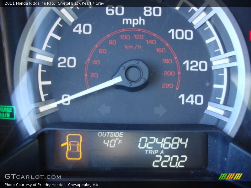 Crystal Black Pearl / Gray 2011 Honda Ridgeline RTS