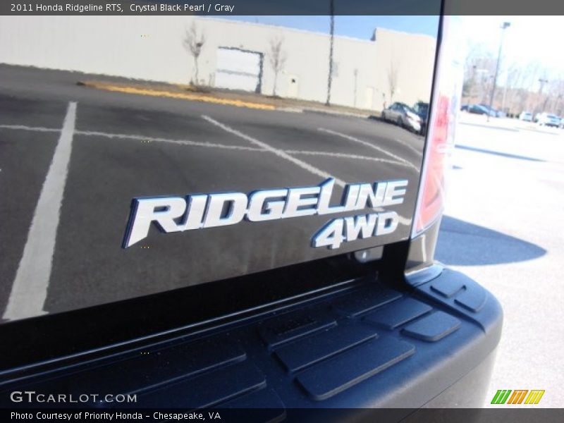 Crystal Black Pearl / Gray 2011 Honda Ridgeline RTS