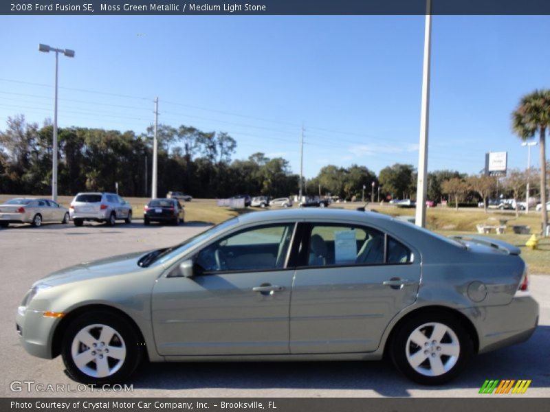 Moss Green Metallic / Medium Light Stone 2008 Ford Fusion SE