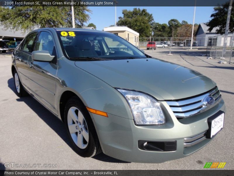 Moss Green Metallic / Medium Light Stone 2008 Ford Fusion SE