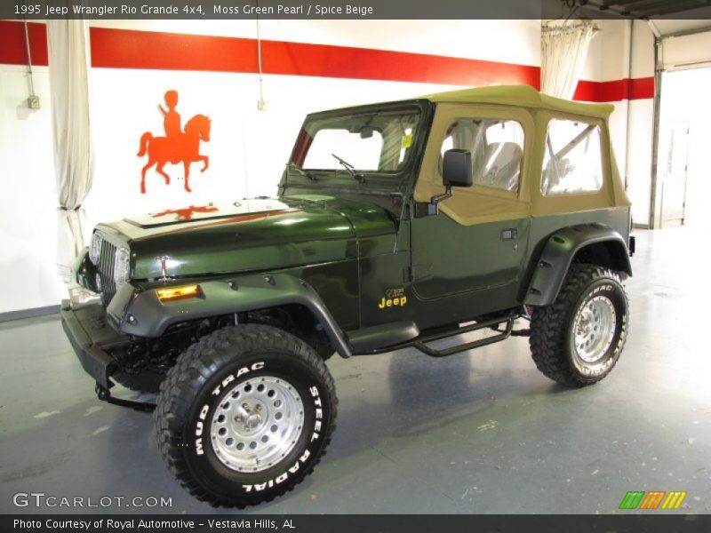 Moss Green Pearl / Spice Beige 1995 Jeep Wrangler Rio Grande 4x4