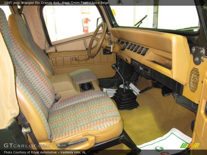 Moss Green Pearl / Spice Beige 1995 Jeep Wrangler Rio Grande 4x4