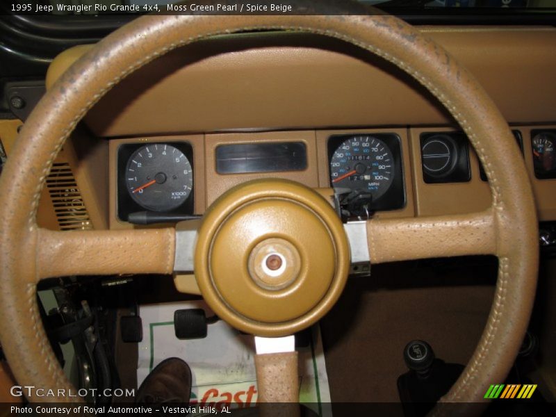 Moss Green Pearl / Spice Beige 1995 Jeep Wrangler Rio Grande 4x4