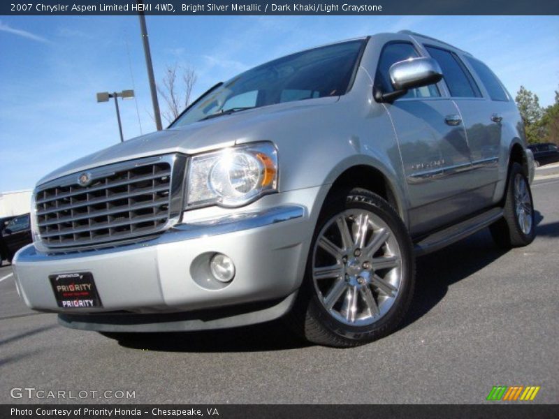Bright Silver Metallic / Dark Khaki/Light Graystone 2007 Chrysler Aspen Limited HEMI 4WD