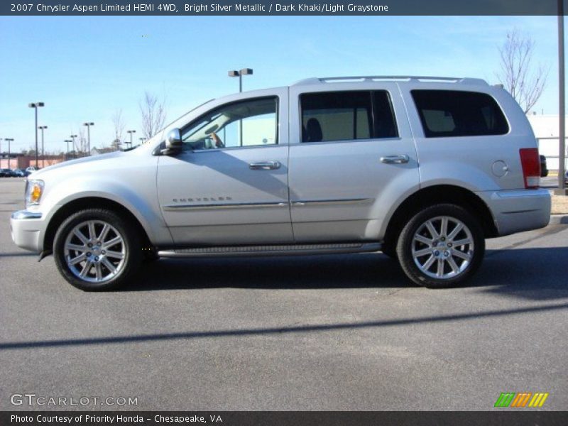 Bright Silver Metallic / Dark Khaki/Light Graystone 2007 Chrysler Aspen Limited HEMI 4WD