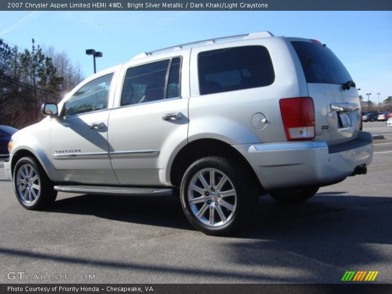 Bright Silver Metallic / Dark Khaki/Light Graystone 2007 Chrysler Aspen Limited HEMI 4WD