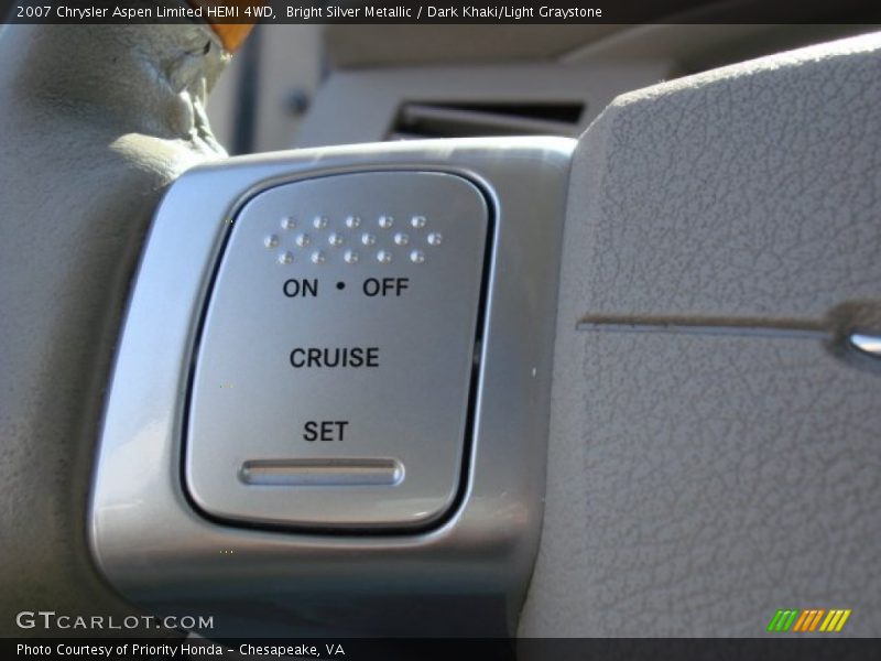 Bright Silver Metallic / Dark Khaki/Light Graystone 2007 Chrysler Aspen Limited HEMI 4WD