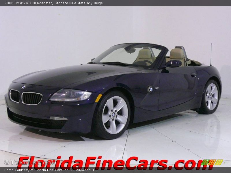 Monaco Blue Metallic / Beige 2006 BMW Z4 3.0i Roadster