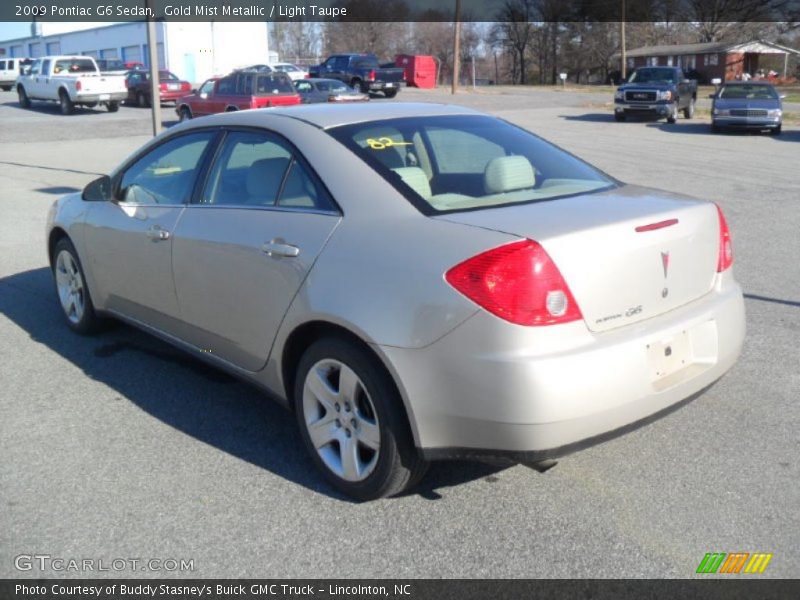 Gold Mist Metallic / Light Taupe 2009 Pontiac G6 Sedan