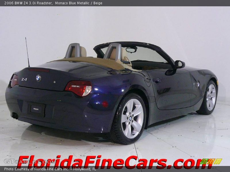Monaco Blue Metallic / Beige 2006 BMW Z4 3.0i Roadster