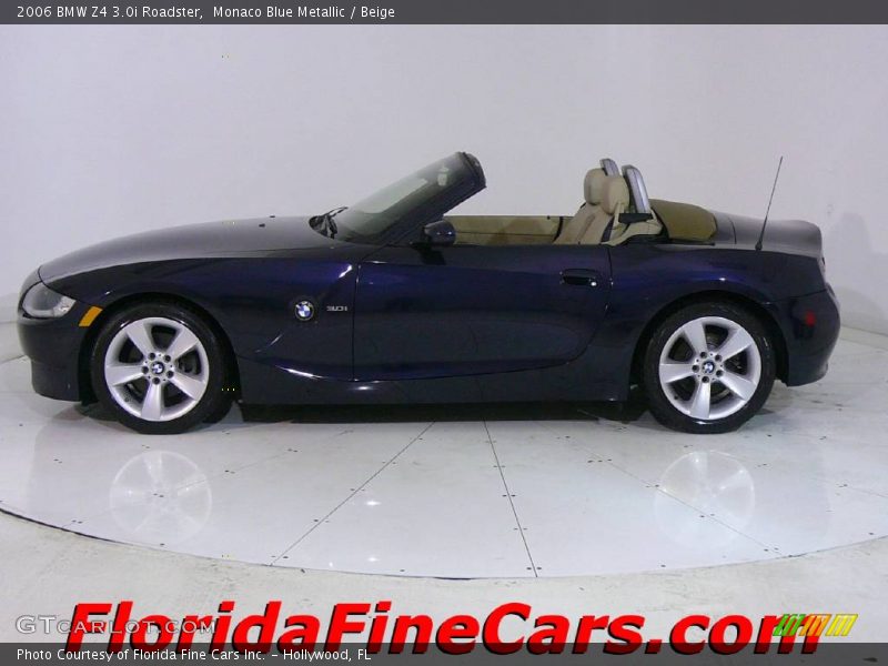 Monaco Blue Metallic / Beige 2006 BMW Z4 3.0i Roadster