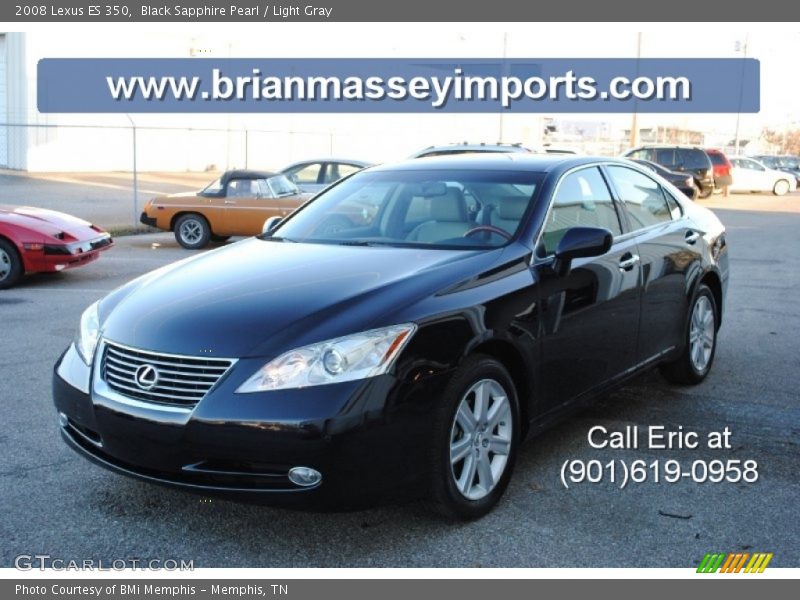 Black Sapphire Pearl / Light Gray 2008 Lexus ES 350