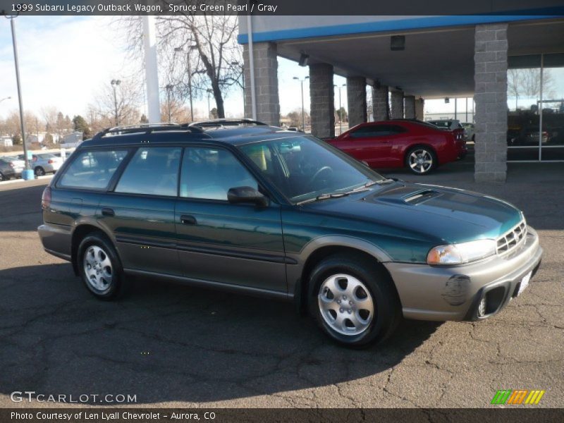 Spruce Green Pearl / Gray 1999 Subaru Legacy Outback Wagon