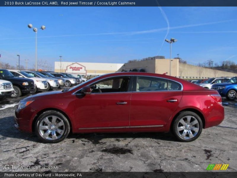 Red Jewel Tintcoat / Cocoa/Light Cashmere 2010 Buick LaCrosse CXL AWD