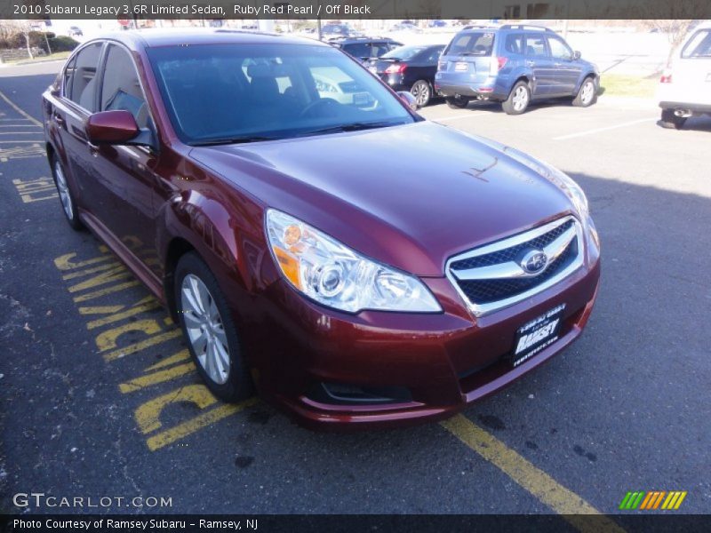 Ruby Red Pearl / Off Black 2010 Subaru Legacy 3.6R Limited Sedan