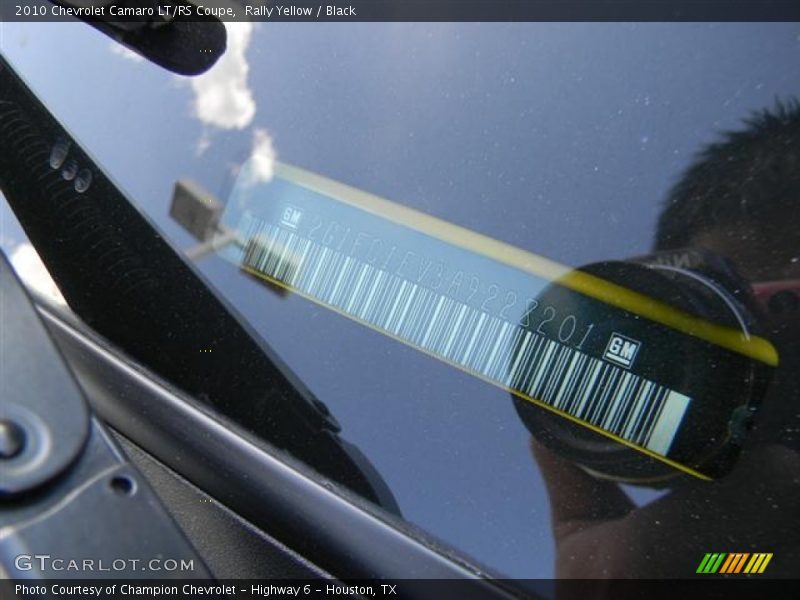 Rally Yellow / Black 2010 Chevrolet Camaro LT/RS Coupe